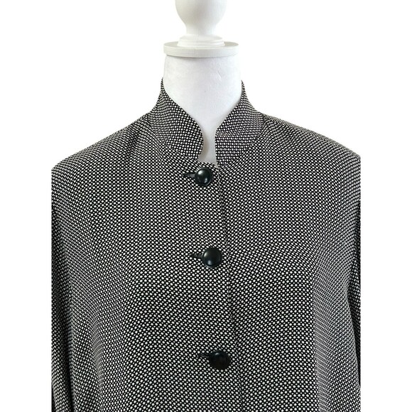 Emmelle Woman’s Button Down Black And White Jacket Sz L - Picture 2 of 5